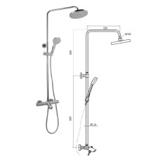 Bath faucet-thermostat with set MG-2295, AMATA