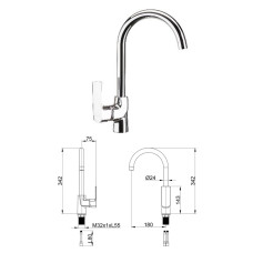 Kitchen sink faucet MG-2555, MALTA