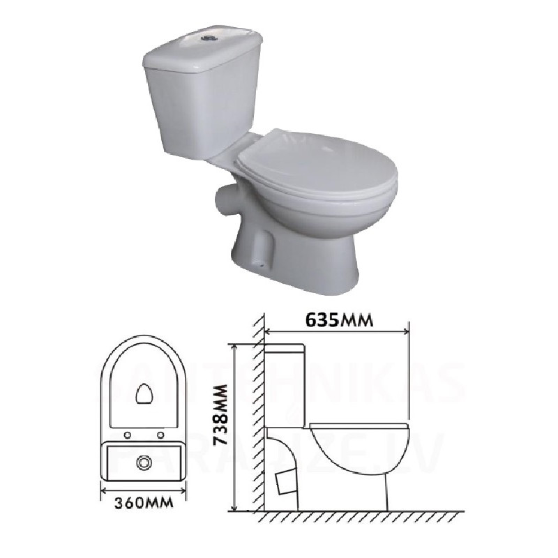 WC pods MILA slīpais izv.,dub.meh., SC, MILA
