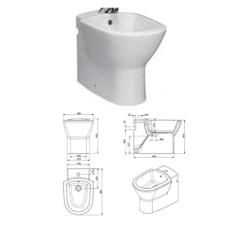 Bidē pods 113410,balts, NEW DAY