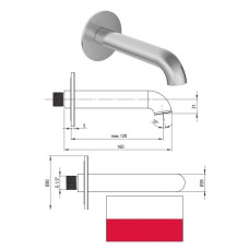 Излив 160mm, нерж. сталь. NQS_F80K, SILIA