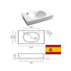 Ceramic sink 62x35x12cm 0025, RIMINI