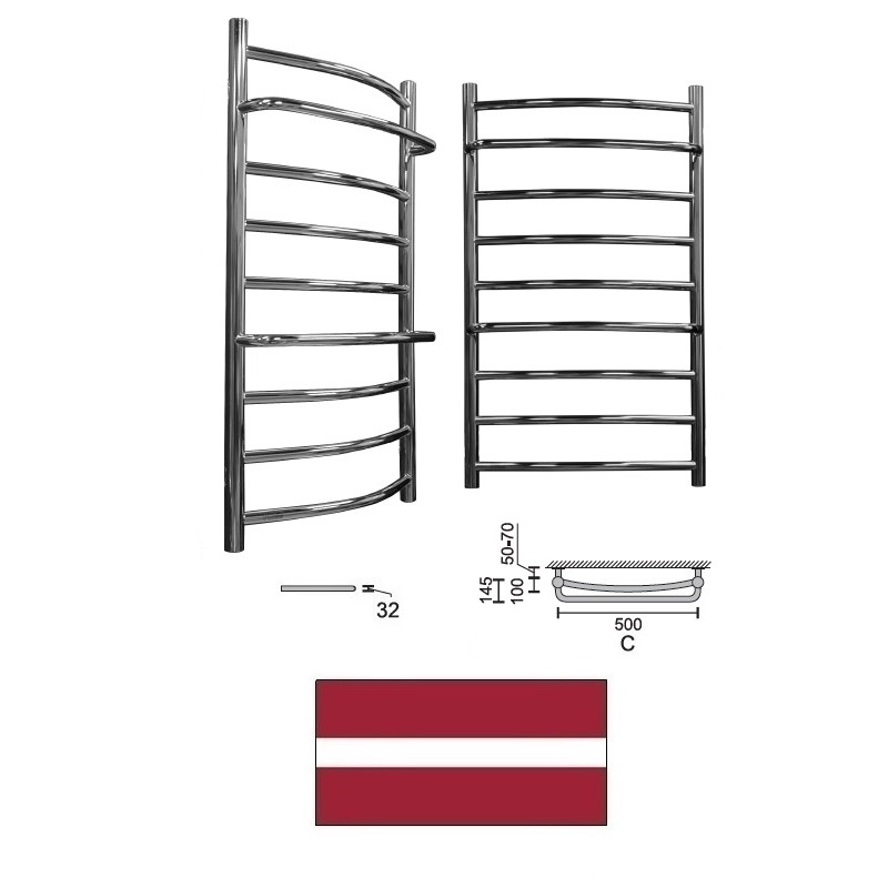 Towel dryer SONATE 2+ L-900 C-500, 14929, SONATE 2+