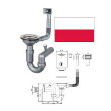 Syphon for sink with overflow ZXY-9926, 1 1/2x1 1/