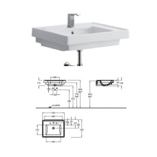 Ceramic sink 700x550mm, white, ERA