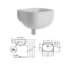 Ceramic sink 52x44cm, 223150-000, CITTERIO