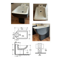 Bidē pods balts+melns, PELICAN