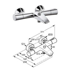 Bath faucet with thermostat 351010538, ZENTA