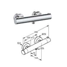 Bath faucet with thermostat 352600538, OBJEKTA