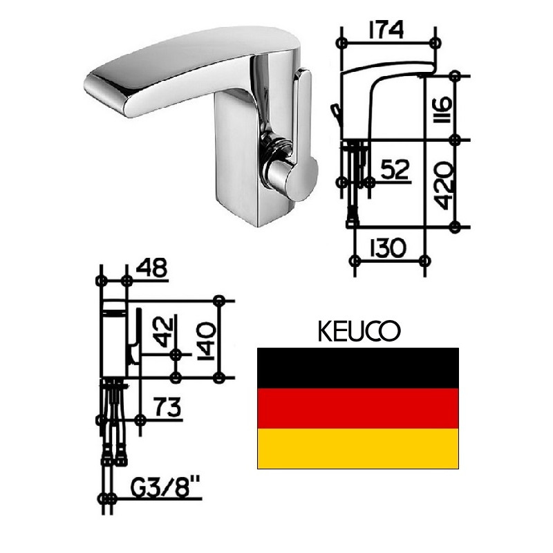Ceramic sink faucet, chrome 51602010100, ELEGANCE