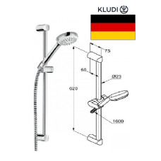 Shower rail set 6816005-00 chrome, LOGO 1S