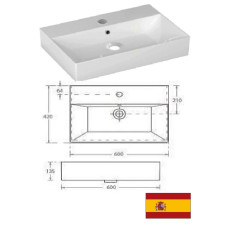 Ceramic sink 60x42x13.5cm 4106, BRUSELAS60