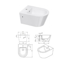 WC bidet (wall hung) 120450 white, CITY