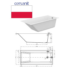 Bathtub acrylic with legs 170x75cm, CREA