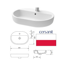 Керамическая раковина60x42cm CASPIA OVAL, CASPIA