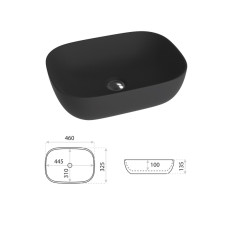 Ceramic sink Lavita Slim 5380MB black, MELNA