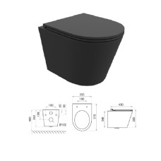 WC pot (wall hung) Lavita Galve Black, MELNS