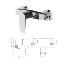 Dušas krāns bez komplekta MG-2640-MH, BĒRZUPE