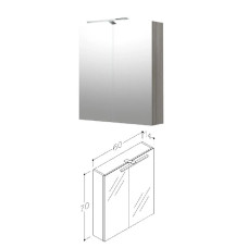 Mirror cabinet with LED 60cm, white, SCANDIC