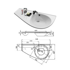 Sink left with a hole for faucet Avocado, RAVAK