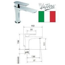 Ceramic sink faucet 44001 TC, chrome, LAGHI