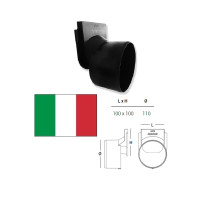 Kanāla gala noslēgs ar izvadu 100x100, D 110