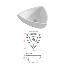 Ceramic sink L400 FUORI CORNER, white, FUORI COR