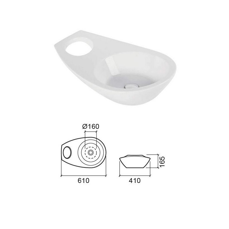 Ceramic sink 61x41cm 109710 white, JOIN