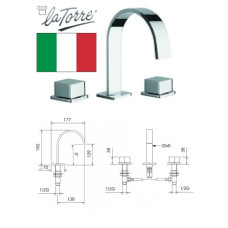 Ceramic sink faucet 3-hole 19800 C, KI-STREAM