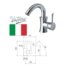 Bidet faucet 17611, chrome, KONVEX