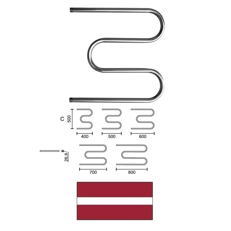 Tow.dryer M-type L-800 C-500 3/4* 11409, M-VEIDA