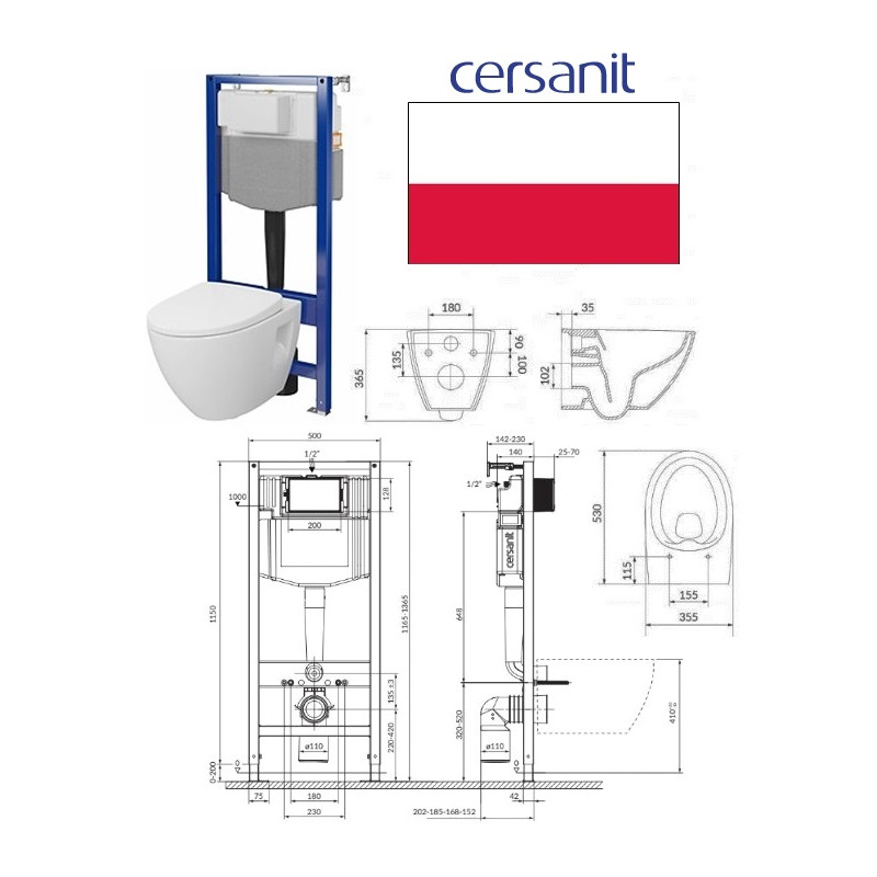 WC komplek.rāmis+pods+vāks S701-814, AQUA 50