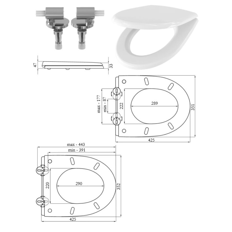 WC toilet seat VENUS 020/MW MT SC, SK383