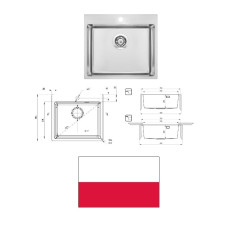 Кухонная мойка нерж.сталь 55х50.5х20, OLFATO