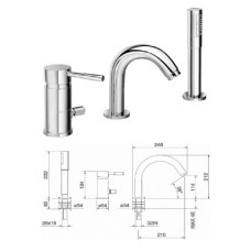 Bath faucet 3-hole 12045 CR, NEW TECH