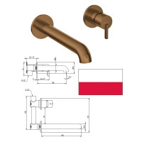 Sink faucet concealed, bronze BQS_C54L, SILIA