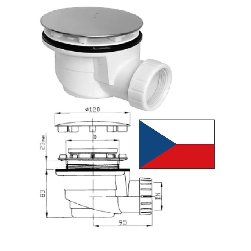 Shower syphon DN83/50 EWC0850, DN90