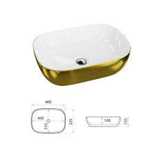 Ceramic sink white/golden LaVitaCosta, LaVita Cos