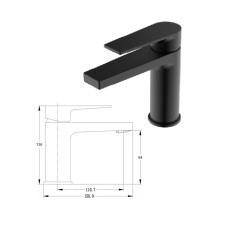 Ceramic sink faucet MG-2660-M black, BĒRZUPE