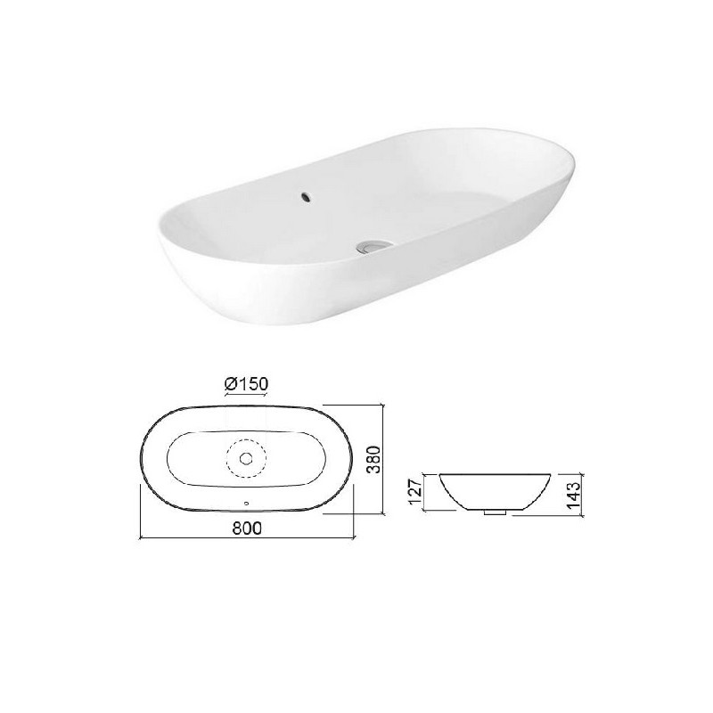 Ceramic sink 80x38, SANLIFE