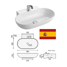 Ceramic sink 56.5x38.5x13cm 7020, SOBARZO