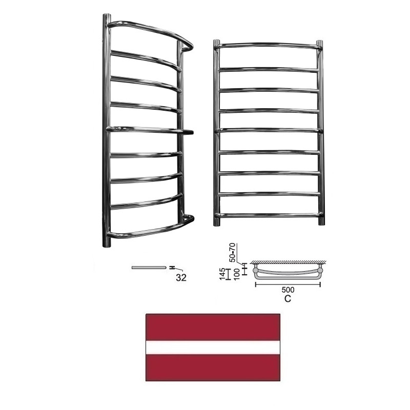 Towel dryer SONATE 3+ L-900 C-500, SONATE 3+