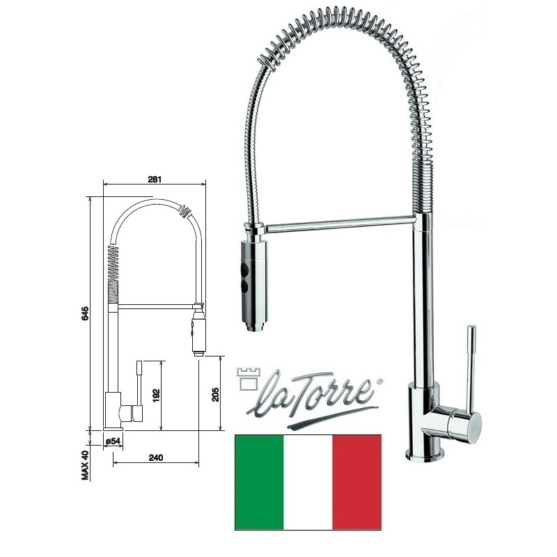 Kitchen sink faucet with a shower 12481, TECH