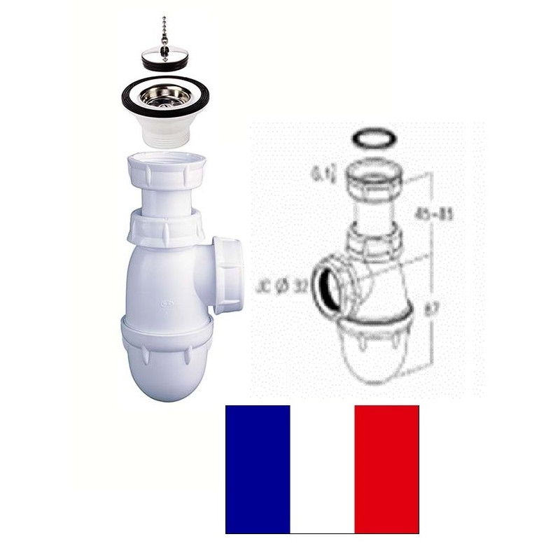 Syphon with waste 11/4x32 0201247, 32