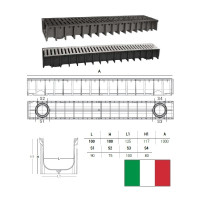 Lietus ūdens novadkanāls 100x100,A-15, PLASTM.