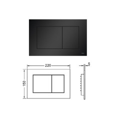 WC кнопка слива черная/стекло 9240407, TECENOW