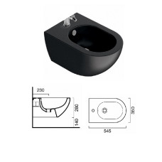 WC bidet (wall hung) Sfera black, CATALANO