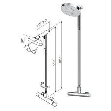 Shower faucet with thermostat 47625470, GYRO TIME