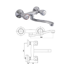 Virtuves krāns no sienas MG-2132/RING, DIVUPE