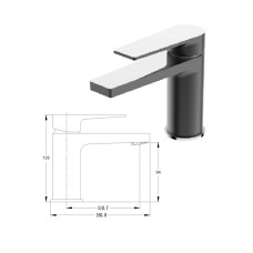 Ceramic sink faucet MG-2660-MH bl/ch, BĒRZUPE